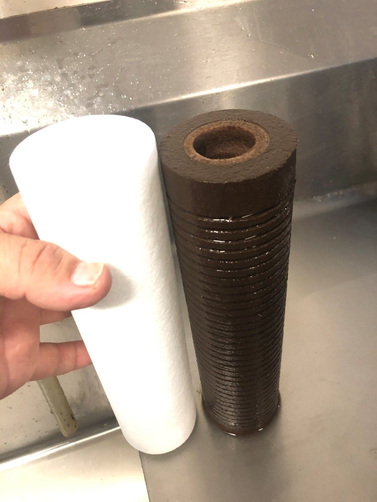 Proper Ice Machine Cleaning and Maintenance - Filter before and after